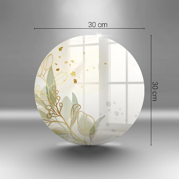 Üveg vágódeszka Akvarell és arany levelek