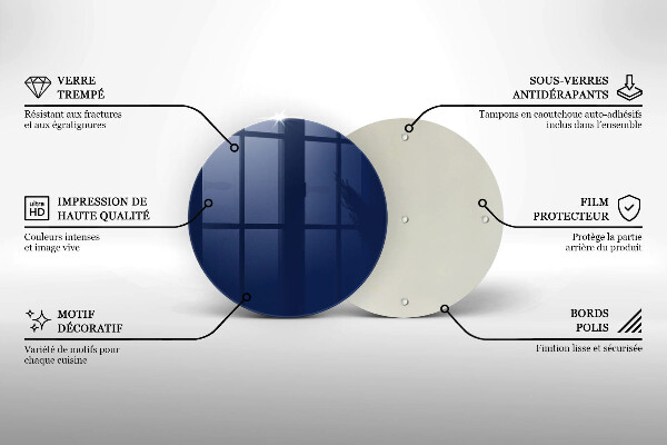 Üveg vágódeszka Kék szín