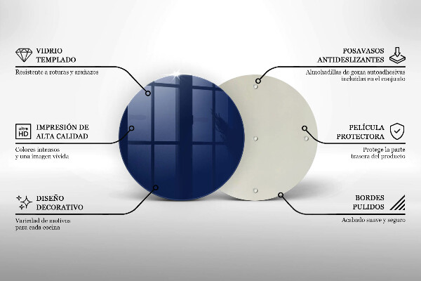 Üveg vágódeszka Kék szín