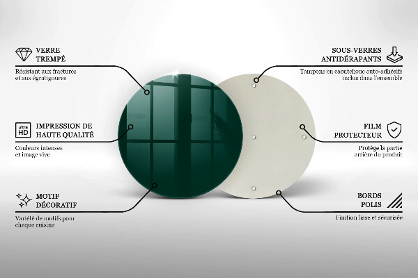 Üveg vágódeszka Zöld szín