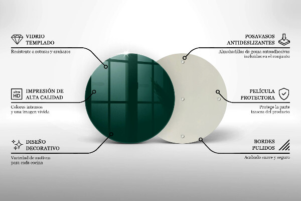 Üveg vágódeszka Zöld szín