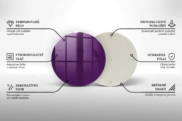 Üveg vágódeszka Lila színű