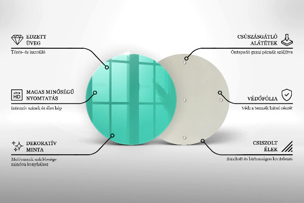 Üveg vágódeszka Zöld szín