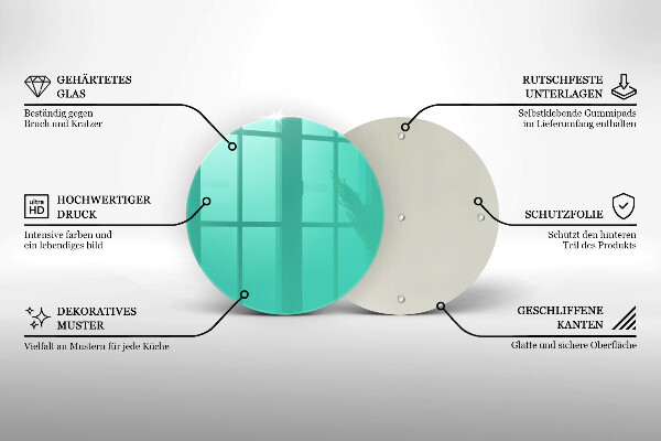 Üveg vágódeszka Zöld szín