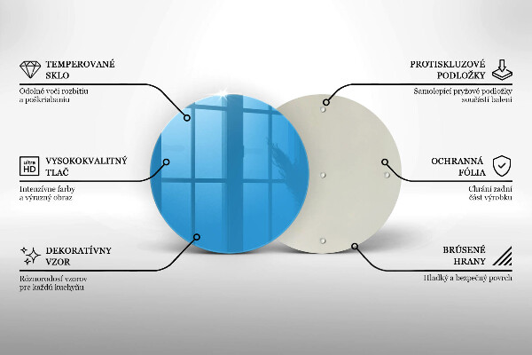 Üveg vágódeszka Kék szín