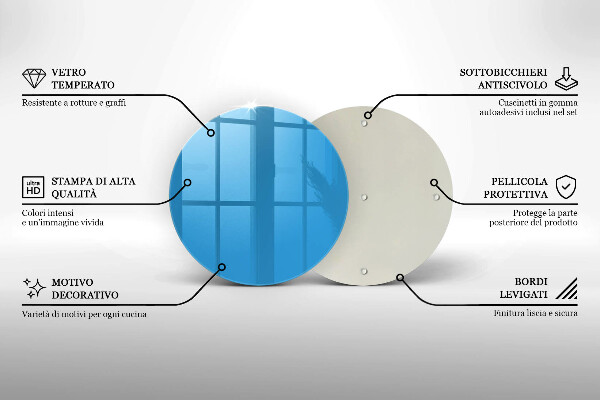 Üveg vágódeszka Kék szín