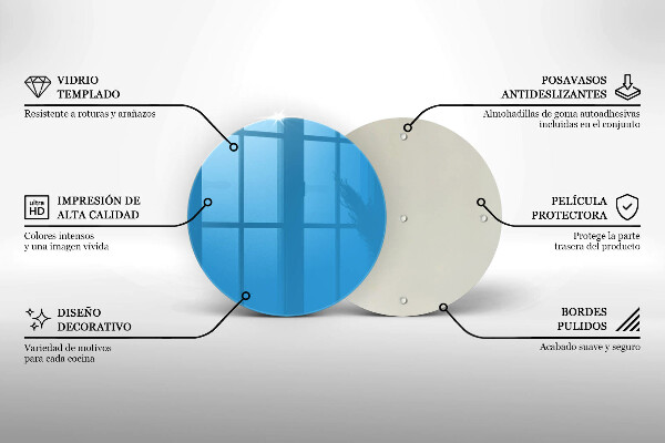 Üveg vágódeszka Kék szín