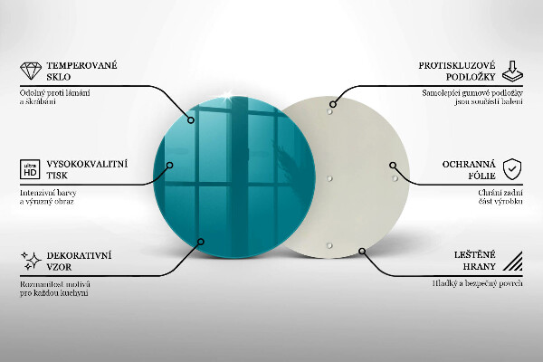 Üveg vágódeszka Türkiz