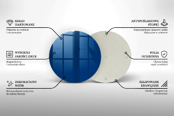Üveg vágódeszka Kék szín