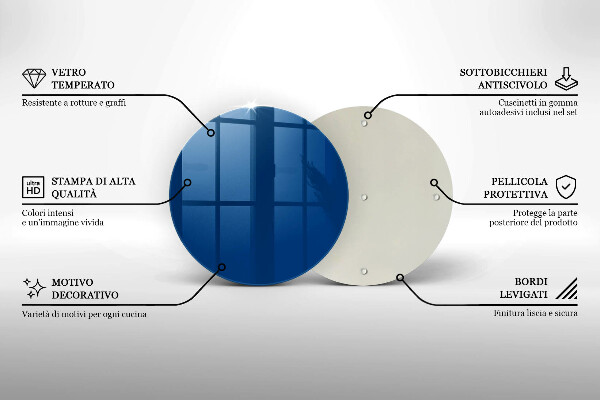 Üveg vágódeszka Kék szín
