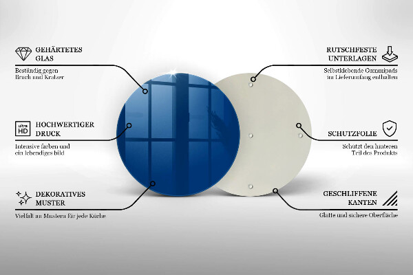 Üveg vágódeszka Kék szín