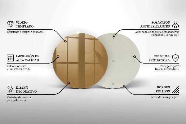 Üveg vágódeszka Bézs színű