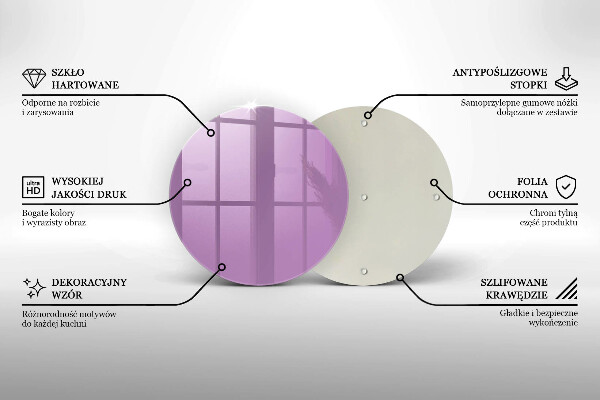 Üveg vágódeszka Lila színű