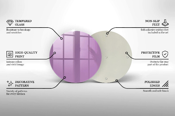 Üveg vágódeszka Lila színű