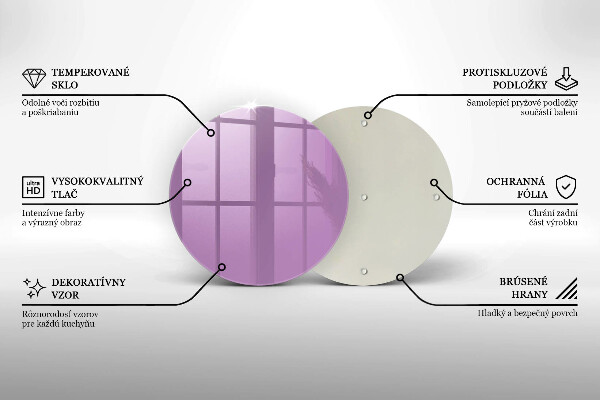 Üveg vágódeszka Lila színű