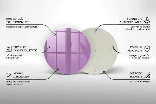 Üveg vágódeszka Lila színű