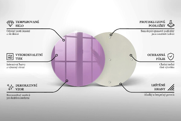 Üveg vágódeszka Lila színű