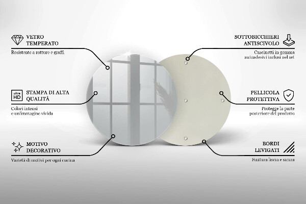 Üveg vágódeszka Szürke színű