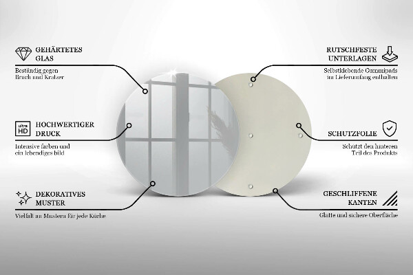 Üveg vágódeszka Szürke színű