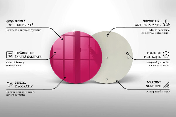Üveg vágódeszka Rózsaszín szín