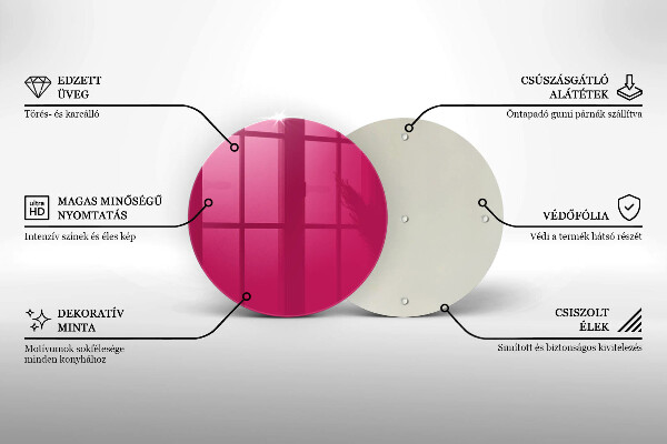 Üveg vágódeszka Rózsaszín szín