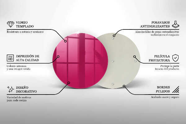 Üveg vágódeszka Rózsaszín szín