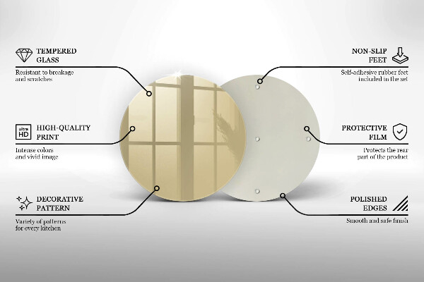 Üveg vágódeszka Bézs színű