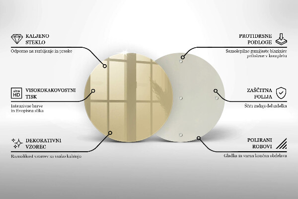 Üveg vágódeszka Bézs színű
