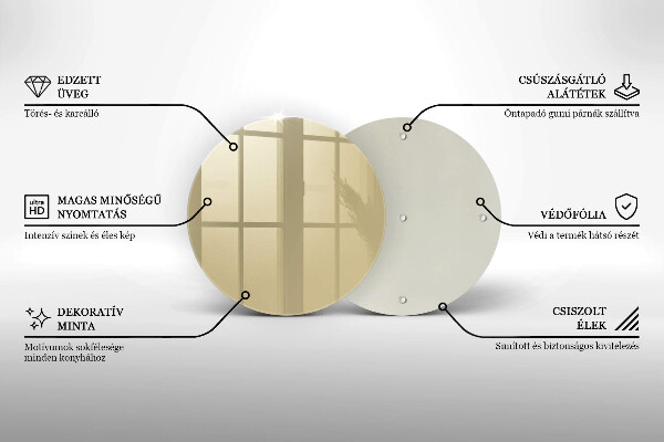 Üveg vágódeszka Bézs színű
