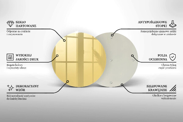 Üveg vágódeszka Sárga