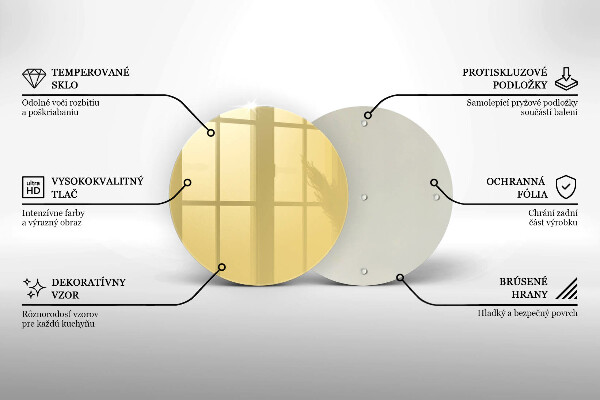 Üveg vágódeszka Sárga