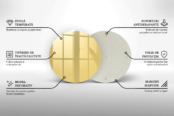 Üveg vágódeszka Sárga
