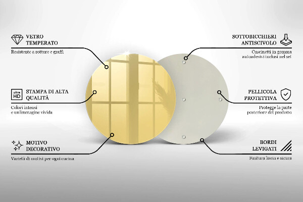 Üveg vágódeszka Sárga