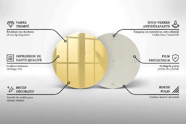 Üveg vágódeszka Sárga