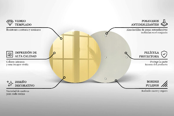 Üveg vágódeszka Sárga