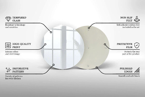 Üveg vágódeszka fehér szín