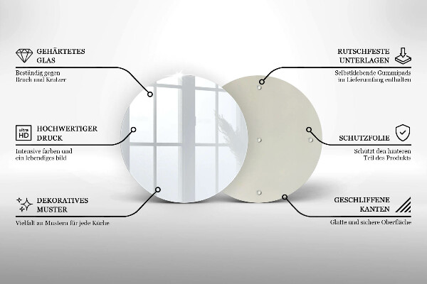 Üveg vágódeszka fehér szín