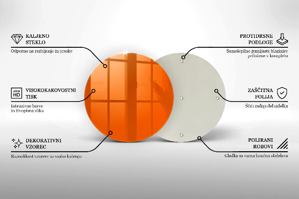Üveg vágódeszka narancsszín