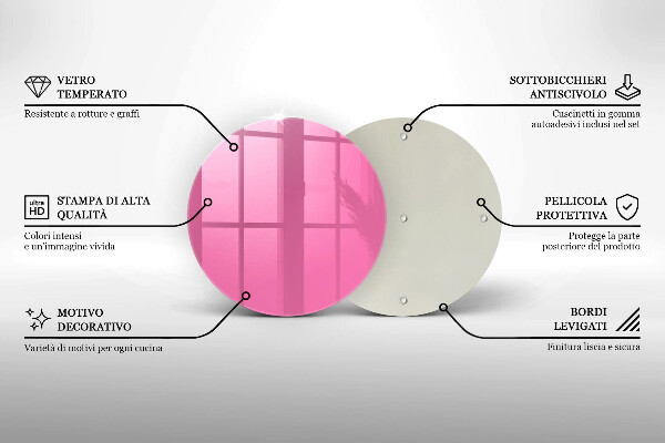 Üveg vágódeszka Rózsaszín szín