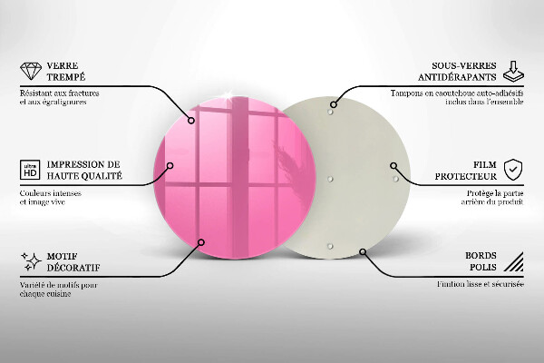 Üveg vágódeszka Rózsaszín szín