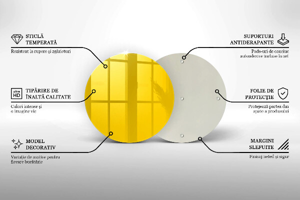 Üveg vágódeszka Sárga