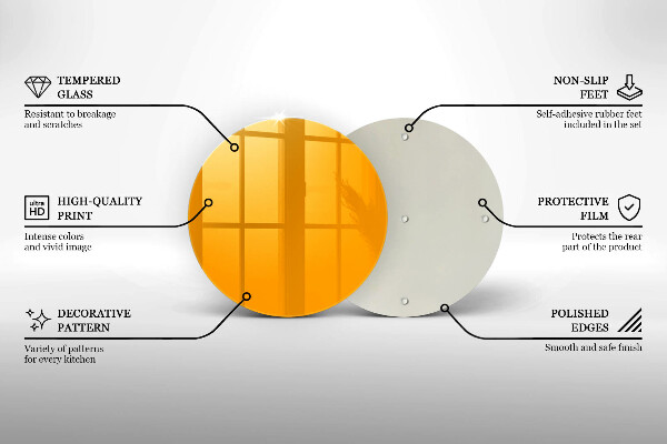 Üveg vágódeszka Sötét sárga színű