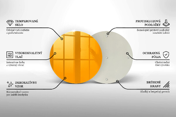 Üveg vágódeszka Sötét sárga színű