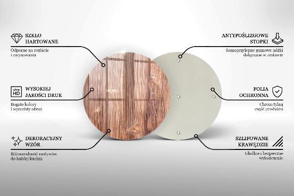 Üveg vágódeszka Természetes fa