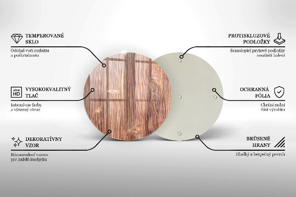 Üveg vágódeszka Természetes fa