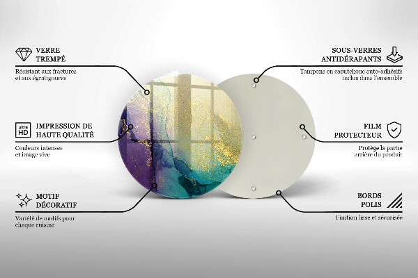 Üveg vágódeszka Háttér arany