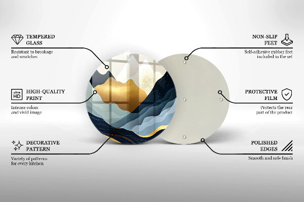 Üveg vágódeszka Absztrakt hegyek