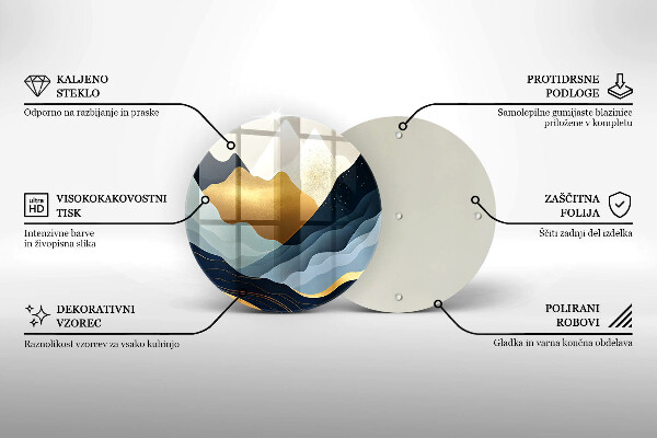 Üveg vágódeszka Absztrakt hegyek