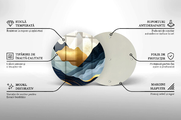 Üveg vágódeszka Absztrakt hegyek