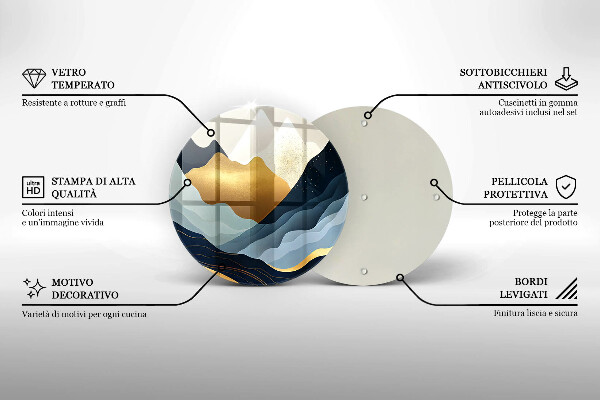 Üveg vágódeszka Absztrakt hegyek